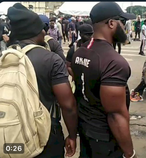 #ENDSARS PROTESTERS HIRED PRIVATE SECURITY TO REPEL HOODLUM ATTACK