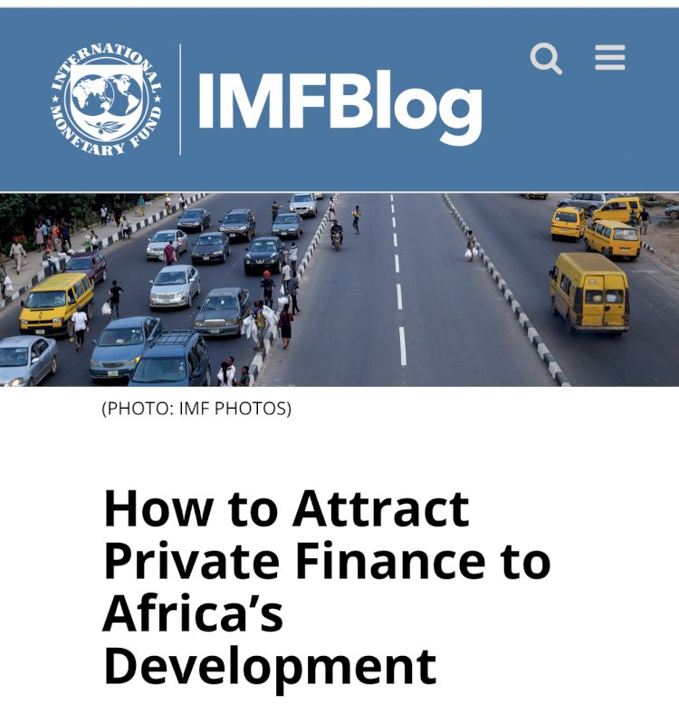 IMF SAYS PRIVATE INVESTORS ARE THE FUTURE OF THE GROWTH OF AFRICAN ECONOMY